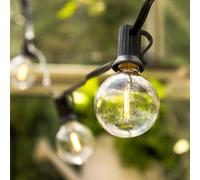 SolarCentre, Multi Falmouth USB Solar Powered Outdoor Festoon Lights - 25 Glass Bulbs