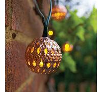 SolarCentre, Warm White Elan Outdoor Solar Powered Copper Ball String Lanterns - 20 LEDs