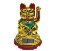 SolarCosa Gold Traditional Japanese Lucky Cat 12cm Height Lucky Charm