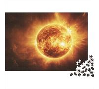 SolarFlareSpace 1000 Piece Jigsaw Puzzles Burning Sun Planet for Adult Educational Game Home Decoration Challenge High Difficulty Birthday Gifts 38x26cm/1000pcs