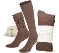Solari Sock Co. The Winter Socks Women with Antimicrobial Comfort, Soft as Cashmere and Odour Resistance - Ultrafine Merino Wool Slouch Socks Mens with Convertible Knee High Design (S/M)