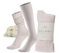 Solari Sock Co. The Winter Socks Women with Antimicrobial Comfort, Soft as Cashmere and Odour Resistance - Ultrafine Merino Wool Slouch Socks Mens with Convertible Knee High Design (L/XL)