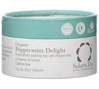 Solaris Tea - Organic Peppermint Delight Tea | 100% Organic Whole Leaf Tea | Certified Vegan | 15 x 2g Biodegradable Pyramid Teabags, (1 x 30 g)
