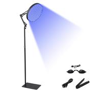 Solarium for Home, Round Portable Tanning Lamp with 250 LEDs and Stand, 50 W Face Tanning Sun Lamp for Body and Face (Black, with High Stand)