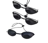 Solarium UV Protective Glasses - 3 Pack Safety Goggles for Tanning, Eye Protection, IPL and Infrared Therapy - Black UV Glasses for Patients