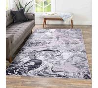 Solarius Modern Grunge Marbling Abstract Area Rugs Silver 120X170 Cm