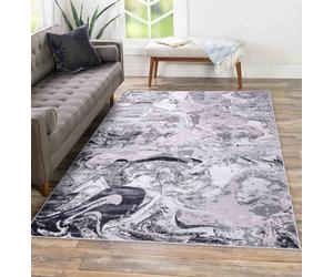 Solarius Modern Grunge Marbling Abstract Area Rugs Silver 160X230 Cm