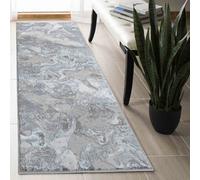 Solarius Modern Grunge Marbling Abstract Area Rugs Silver 60X220 Cm