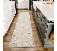 Solarius Modern Living Room Rug - Abstract Area Rugs Beige - Runner 60X220 Cm