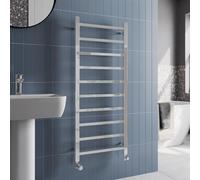 Solaro® 1200 x 500mm Square Bar Straight Heated Towel Rail Radiator Modern Central Heating Bathroom Warmer Wall Mounted Ladder Rad, Polished Chrome