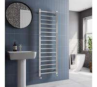 Solaro® 1600 x 500mm Square Bar Straight Heated Towel Rail Radiator Modern Central Heating Bathroom Warmer Wall Mounted Ladder Rad, Polished Chrome