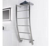 Solaro Biava Corinium 1200 x 600mm Curved Heated Towel Radiator - Chrome