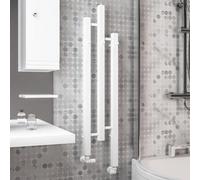 Solaro Conwy 1200 x 220mm Square Tube Vertical Designer Radiator - Matt White