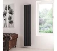 Solaro Derwent 1800 x 304mm Vertical Electric Radiator - Aluminium, Matt Black