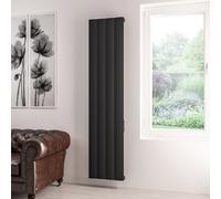 Solaro Derwent 1800 x 404mm Vertical Electric Radiator - Aluminium, Matt Black