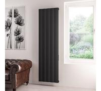 Solaro Derwent 1800 x 504mm Vertical Electric Radiator - Aluminium, Matt Black