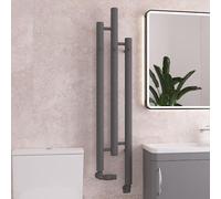 Solaro Portchester 1200 x 225mm Round Tube Vertical Designer Radiator - Matt Anthracite