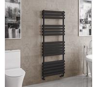 Solaro Tunstall 1600 x 600mm Double Panel Heated Towel Radiator - Matt Black