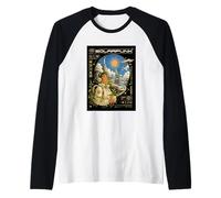Solarpunk Astronaut Exploring Outer Space Sci-Fi Raglan Baseball Tee