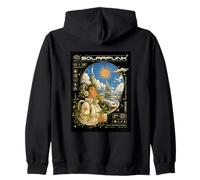 Solarpunk Astronaut Exploring Outer Space Sci-Fi Zip Hoodie