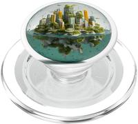 Solarpunk City Glass Bubble Futuristic Utopia PopSockets PopGrip for MagSafe