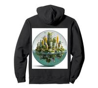 Solarpunk City Glass Bubble Futuristic Utopia Pullover Hoodie