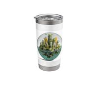 Solarpunk City Glass Bubble Futuristic Utopia Stainless Steel Insulated Tumbler