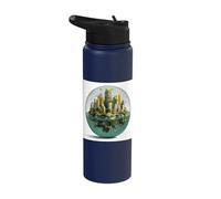 Solarpunk City Glass Bubble Futuristic Utopia Stainless Steel Insulated Water Bottle