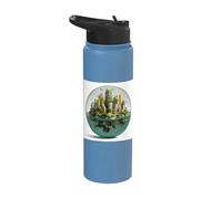 Solarpunk City Glass Bubble Futuristic Utopia Stainless Steel Insulated Water Bottle