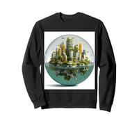 Solarpunk City Glass Bubble Futuristic Utopia Sweatshirt