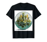 Solarpunk City Glass Bubble Futuristic Utopia T-Shirt