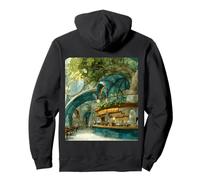 Solarpunk Coffee Shop Architecture Art Pullover Hoodie