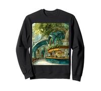 Solarpunk Coffee Shop Architecture Art Sweatshirt