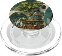 Solarpunk Coffee Shop Architecture Eco City Art PopSockets PopGrip for MagSafe