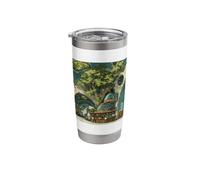 Solarpunk Coffee Shop Architecture Eco City Art Stainless Steel Insulated Tumbler