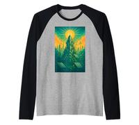 Solarpunk Eco Future City Art Nature Tech Sustainability Raglan Baseball Tee