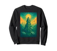 Solarpunk Eco Future City Art Nature Tech Sustainability Sweatshirt