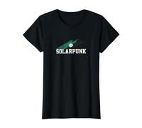 Solarpunk Flag Typography Hopepunk Permaculture Grunge Value Graphic T-Shirt, Women, Black, M