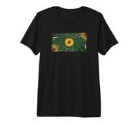 Solarpunk Sunflower Flag Graphic Eco Futurism Premium T-Shirt