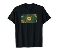 Solarpunk Sunflower Flag Graphic Eco Futurism T-Shirt