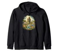 Solarpunk Wind Energy Eco Future Nature Tech Design Zip Hoodie