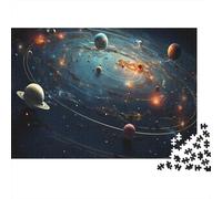 SolarSystemArt-CosmicUniverseStyle 1000 Piece Cardboard Jigsaw Puzzle Gift Set Couple Partners Mind Relaxation Gifts for Women 70x50cm/1000pcs