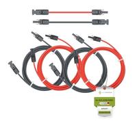 solartronics Solar Cable Double Pack 4 x 1.5 m 4 mm² H1Z2Z2-K Black & Red Solar Plug on Both Sides Extension Cable 4 mm² Made in Germany Including 0% VAT According to § 12 Paragraph 3 UStG (4 x 1.5 m)
