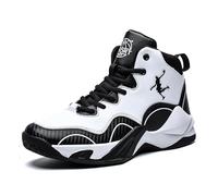 Solastride Men's Plus Size Basketball Shoes Anti Slip Wear-Resistant Shock-Absorbing Grab Grip Outdoor Casual Sports Shoes(White,5.5 UK)