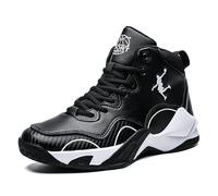 Solastride Men's Plus Size Basketball Shoes Anti Slip Wear-Resistant Shock-Absorbing Grab Grip Outdoor Casual Sports Shoes(Black,12.5 UK)