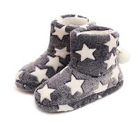 Solaud Womens Boot Slipper Plush Lining Warmth and Comfortable Winter Home Soft Bottom Slipper Boots
