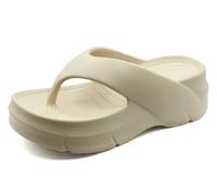 Solaud Women's Platform Flip Flops With Arch Support Summer Chunky Heeled Slides Casual Comfortable Wedge High Slip on Beach Sandals Thong Slippers