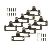 Solaughguy 10 Pack Antique Brass Cabinet Drawer Pulls with Label Holder Frames, Zinc Alloy File Name Card for Cupboard, Jewelry Box, Apothecary - 48mm x 35mm