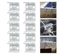 Solaughguy 10 Pcs Solar Panel Water Drain Clips for 30/35 mm PV Modules, Aluminum Alloy Cleaning Clips for Efficient Sludge and Stagnant Water Removal, Silver(35mm)