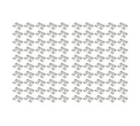 Solaughguy 100 Pcs Solar Panel Mounting Clips Stainless Steel Grounding Lugs for PV Roof Carport Greenhouse C-Steel Rail Spacer Hardware Kit Silver 40x50mm